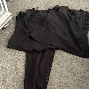 Petite large joggers and 1 large and 1 medium scrub top